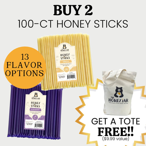 Buy 2 100-Count Honey Sticks, Get a FREE Tote!